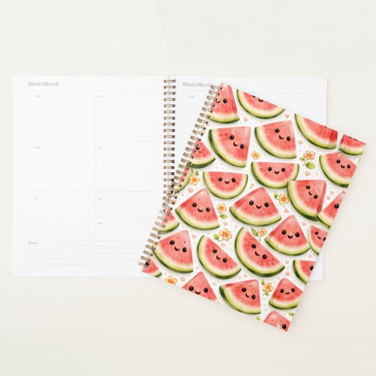 Happy Watermelon Planner Cover – Kawaii Watermelon (Display)