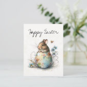 Happy Waterverf Baby muis Briefkaart (Staand voorkant)