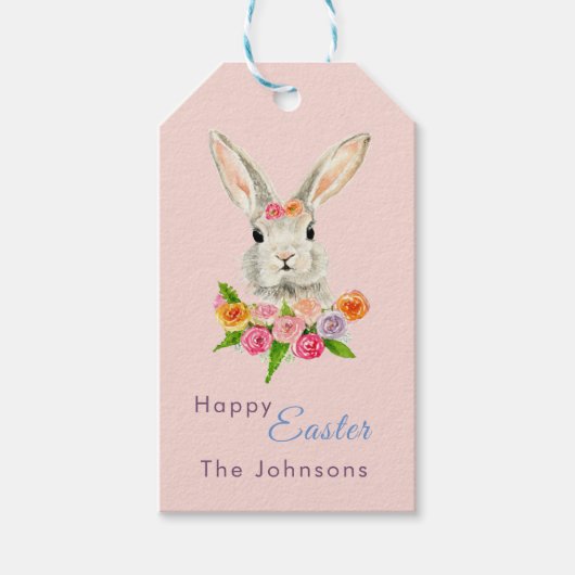 Happy waterverf-broodroze cadeaulabel (Voorkant)