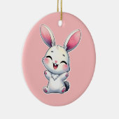Happy Waterverf Bunny Keramisch Ornament (Rechts)