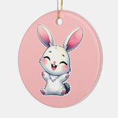 Happy Waterverf Bunny Keramisch Ornament (Links)