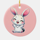 Happy Waterverf Bunny Keramisch Ornament (Achterkant)