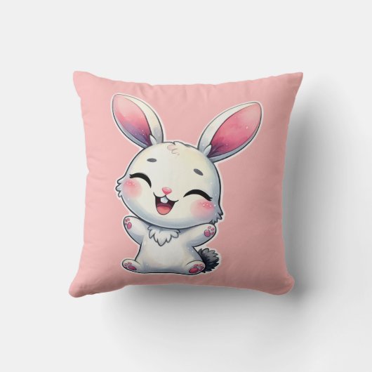 Happy Waterverf Bunny Kussen (Achterkant)