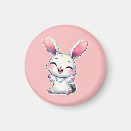 Happy Waterverf Bunny Magneet