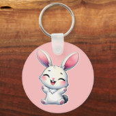 Happy Waterverf Bunny Sleutelhanger (Achterkant)