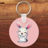 Happy Waterverf Bunny Sleutelhanger (Voorkant)