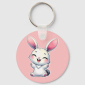 Happy Waterverf Bunny Sleutelhanger (Achterkant)
