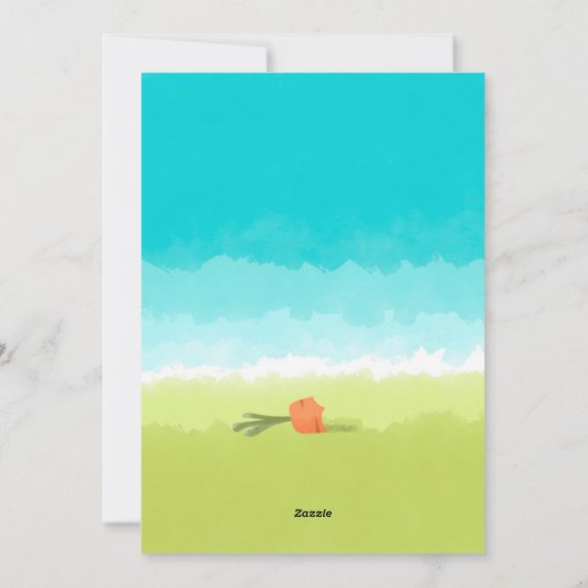 Happy Waterverf Cute Bunny Carrot Feestdagenkaart (Achterkant)