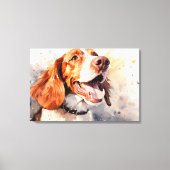 Happy Waterverf Dog Art Print (Voorkant)