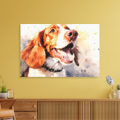 Happy Waterverf Dog Art Print (Insitu (Woonkamer))