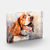 Happy Waterverf Dog Art Print Fotoblokken (Links)