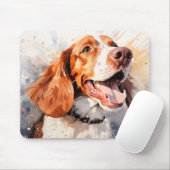 Happy Waterverf Dog Art Print Muismat (Met muis)