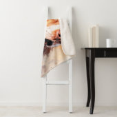 Happy Waterverf Dog Art Print Sherpa Deken (In situ)