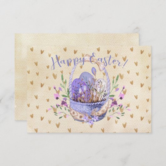 Happy Waterverf Early Basket Hearts (Voorkant / Achterkant)