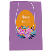 Happy waterverf floral egg medium cadeauzakje (Voorkant)