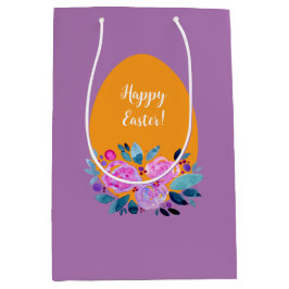 Happy waterverf floral egg medium cadeauzakje