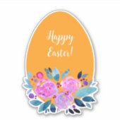 Happy waterverf floral egg sticker (Voorkant)
