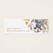 Happy Waterverf Floral Wedding Registry Enclosure Mini Visitekaartjes (Achterkant)