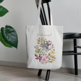 Happy Waterverf Florals Wedding Bridal Party Tote Bag