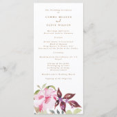 Happy Waterverf Florals Wedding Ceremony Programmakaart (Voorkant)