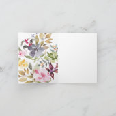 Happy Waterverf Florals Wedding Folded Bedankkaart (Binnen)