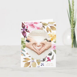 Happy Waterverf Florals Wedding Folded Bedankkaart