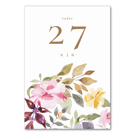 Happy Waterverf Florals Wedding Kaart (Voorkant)