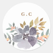 Happy Waterverf Florals Wedding Large Ronde Sticker (Voorkant)