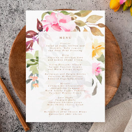 Happy Waterverf Florals Wedding Menu