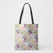 Happy Waterverf Florals Wedding Party Tote Bag (Voorkant)