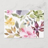 Happy Waterverf Florals Wedding Reception Informatiekaartje (Achterkant)