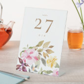 Happy Waterverf Florals Wedding Table Reclamebord Met Voetstuk (Insitu)