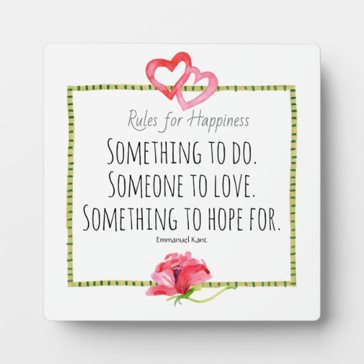 Happy Waterverf harten/blauw Inspirerend Fotoplaat (Voorkant)