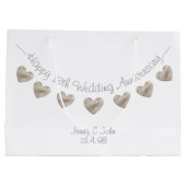Happy Wedding 13th Jubileum lace hartslag Groot Cadeauzakje (Achterkant)