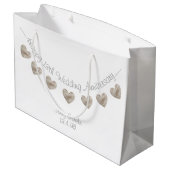 Happy Wedding 13th Jubileum lace hartslag Groot Cadeauzakje (Achterkant Gekanteld)