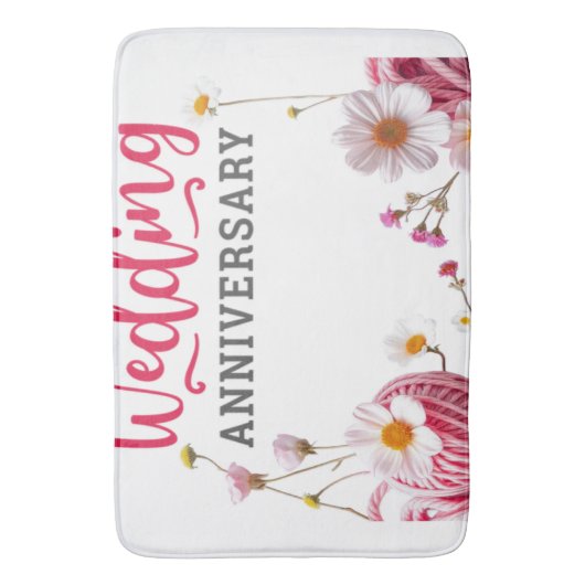 Happy wedding anniversary  badmat (Voorkant Verticaal)