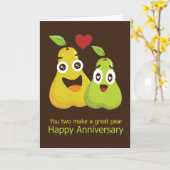 Happy Wedding Anniversary Great Pear Humor Kaart (Gele Bloem)