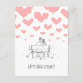 Happy Wedding Anniversary Married Couple Hearts Briefkaart (Voorkant)