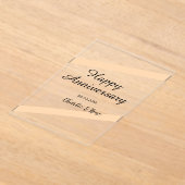 Happy wedding anniversary orange pastel lines name acryl uitnodigingen (Laagn)