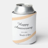 Happy wedding anniversary orange pastel lines name blikjeskoeler (Blikje Voorkant)