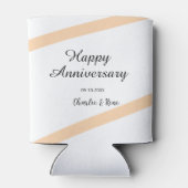 Happy wedding anniversary orange pastel lines name blikjeskoeler (Achterkant)