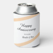 Happy wedding anniversary orange pastel lines name blikjeskoeler (Blikje Achterkant)