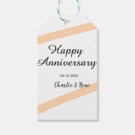 Happy wedding anniversary orange pastel lines name cadeaulabel