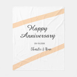 Happy wedding anniversary orange pastel lines name fleece deken