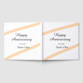 Happy wedding anniversary orange pastel lines name gastenboek (Volledig)
