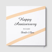 Happy wedding anniversary orange pastel lines name gastenboek (Achterkant)