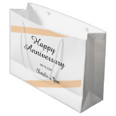 Happy wedding anniversary orange pastel lines name groot cadeauzakje (Voorkant Gekanteld)