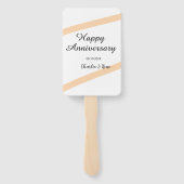 Happy wedding anniversary orange pastel lines name handwaaier (Achterkant)