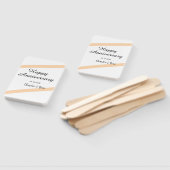 Happy wedding anniversary orange pastel lines name handwaaier (Niet-gemonteerd)