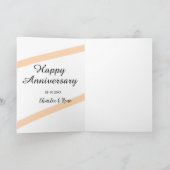 Happy wedding anniversary orange pastel lines name kaart (Binnen)